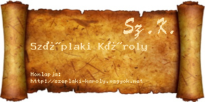 Széplaki Károly névjegykártya