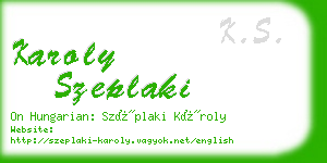 karoly szeplaki business card